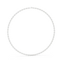 White-toned round-cut diamond tennis necklace with small closely set round stones.