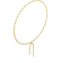 Yellow gold diamond drop statement necklace with marquise and round stones
