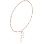 Rose gold diamond drop necklace with marquise center and oval station stones