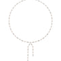 Rose-gold diamond drop necklace with marquise links and twin dangling drops