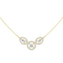 Yellow gold V-shape halo diamond pendant necklace with center circular accent