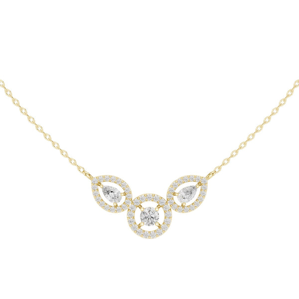 V-Shape Halo Diamond Necklace (1.15 ct.tw.)