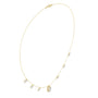 Diamond pendant necklace with baguette center stone and star accents, yellow gold
