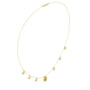 Diamond pendant necklace with baguette center stone and star accents, yellow gold