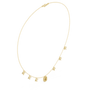 Diamond pendant necklace with baguette center stone and star accents, yellow gold