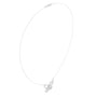 White gold butterfly diamond pendant necklace with round stones, thin chain