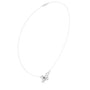Platinum butterfly diamond pendant necklace with round stones, thin chain