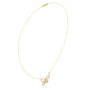 10K yellow gold butterfly diamond pendant necklace with round stones, thin chain
