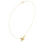 Butterfly diamond pendant with a yellow gold bail and chain, featuring round stones
