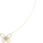 Butterfly diamond pendant on a yellow gold chain, with sparkling round stones