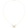 Yellow gold butterfly diamond pendant necklace with round stones and linked chain