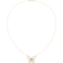 Yellow gold butterfly diamond pendant necklace with round stones and linked chain