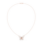 Butterfly diamond pendant on a rose-gold tone chain with small pave details
