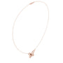 Butterfly diamond pendant with a rose gold bail and chain, featuring round stones