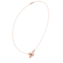 Butterfly diamond pendant with a rose gold bail and chain, featuring round stones