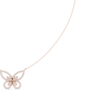 Butterfly diamond pendant on a rose gold chain, with sparkling round stones