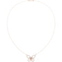 Rose gold butterfly diamond pendant necklace with round stones and linked chain