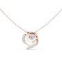 Round diamond flower pendant in rose gold, three-ring swirl setting