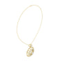 Yellow gold round diamond floral pendant with layered petals and central round stone