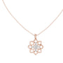 Floral diamond pendant on rose gold chain