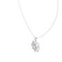 White gold lotus diamond pendant detail with round stones and bail opening