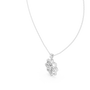 White gold lotus diamond pendant detail with round stones and bail opening