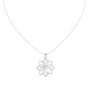 White gold openwork flower diamond pendant on chain
