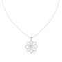 White gold openwork flower diamond pendant on chain
