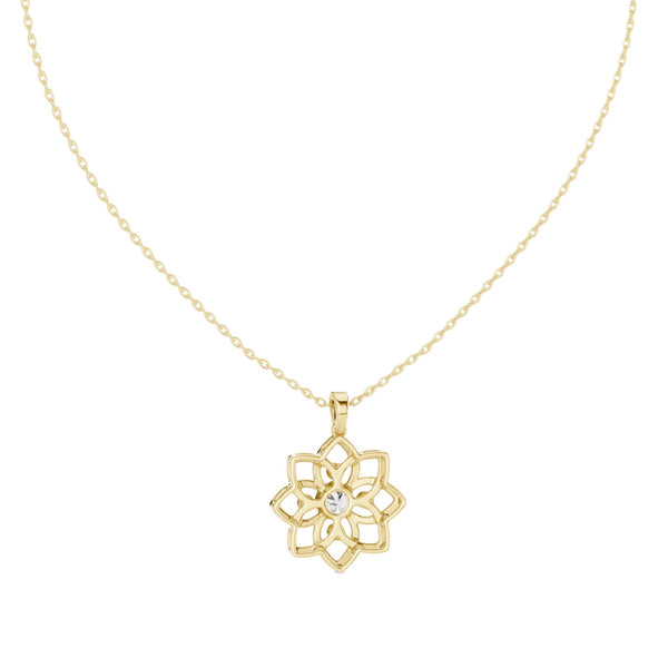 Geometric Floral Diamond Openwork Pendant (0.45 ct.tw.)