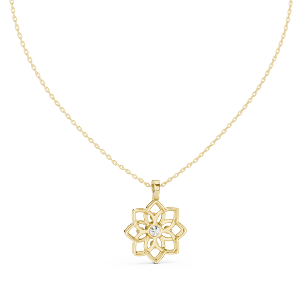 Geometric Floral Diamond Openwork Pendant (0.45 ct.tw.)
