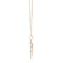 Rose gold heart-and-wing diamond pendant with round center diamond on chain