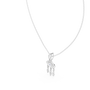 White gold evil eye pendant necklace with eye charm and three teardrop dangles, partial chain