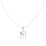 White gold evil eye pendant necklace with central eye charm and three teardrop dangles