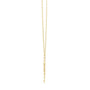 Round diamond butterfly drop pendant on vertical link chain, yellow gold