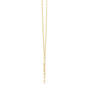 Round diamond butterfly drop pendant on vertical link chain, yellow gold
