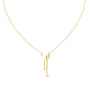 Butterfly pendant with round diamond details and dangling charms, yellow gold