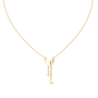 Butterfly pendant with round diamond details and dangling charms, yellow gold