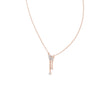 Butterfly diamond drop pendant with rose gold chain and round stone center