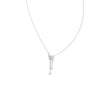 White gold butterfly pendant with round-stone drop and long chain sparkle