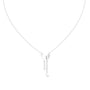 Butterfly diamond drop pendant on a white gold chain with round stone detail