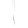 Round diamond tulip pendant on rose gold chain, pendant with botanical diamond motif