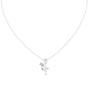 White gold botanical diamond pendant with tulip and leaf motif on chain