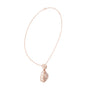 Rose gold teardrop diamond pendant with paisley-style openwork on bead chain
