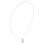 Marquise diamond drop pendant on white gold chain, close-up