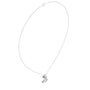 Marquise diamond drop pendant on white gold chain, close-up
