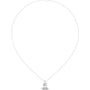 Round diamond drop pendant on white gold chain with small halo setting