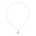 Marquise and round diamond drop pendant on yellow gold chain