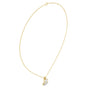 Yellow gold marquise and round diamond drop pendant on chain