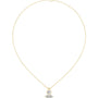 Yellow gold marquise and round diamond drop pendant on chain