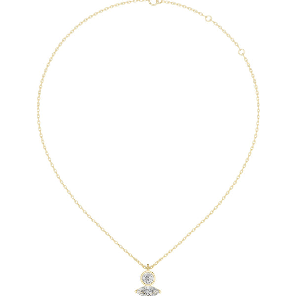 Marquise and Round Diamond Drop Pendant (0.36 ct.tw.)